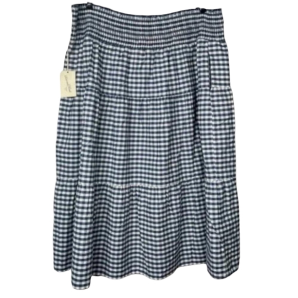 Universal Thread Women Blue and White Gingham Tiered Midi Skirt Plus Size 4X NWT - Picture 7 of 9